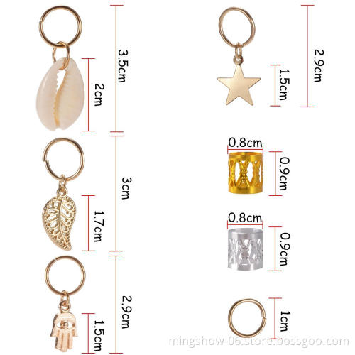 Dreadlocks Beads Aluminum Metal Cuffs Hair Decoration Braiding Hair Jewelry